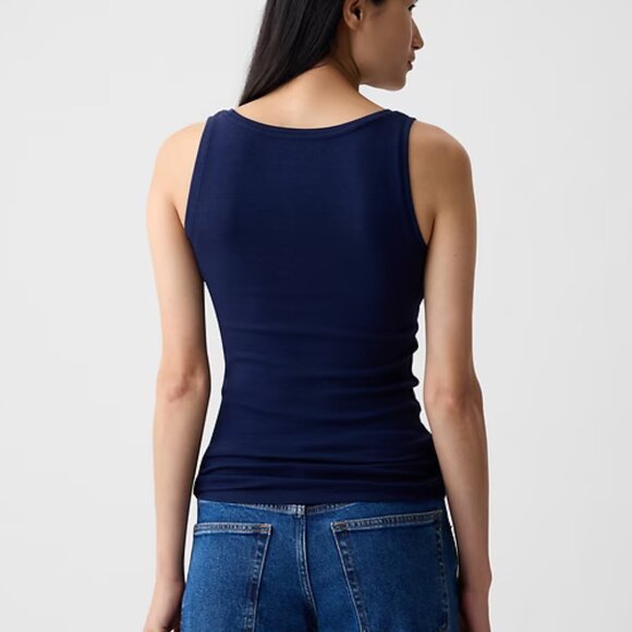 NWT Gap Modern Tank Top Navy Blue Womens size Small Tall - Picture 2 of 11